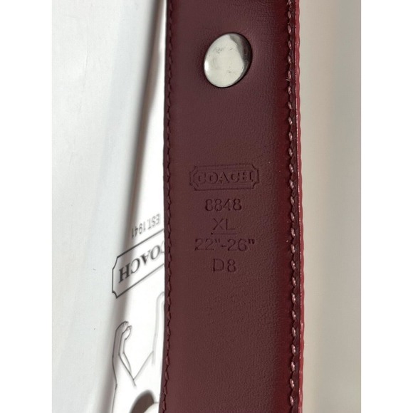 Coach Red Charm Dog Collar Leather XL 22” to 26” Studded Grommets #8848 Dust Bag - Picture 7 of 12